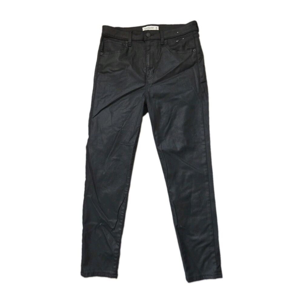 NWOT Abercrombie & Fitch Coated Super Skinny Ankle Jeans 30 10S Black High Rise